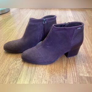 Toms Plum Ankle Booties, size 8